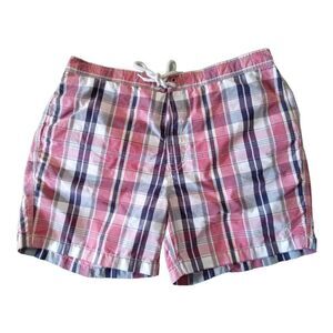 Polo Ralph Lauren Swim Shorts Size XL Plaid Drawstring and Velcro Closure